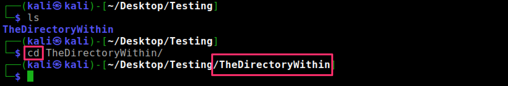 Changing Directories