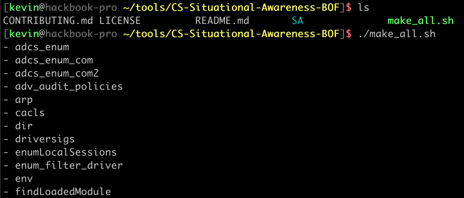 Compiling BOFs in the CS-Situational-Awareness repo