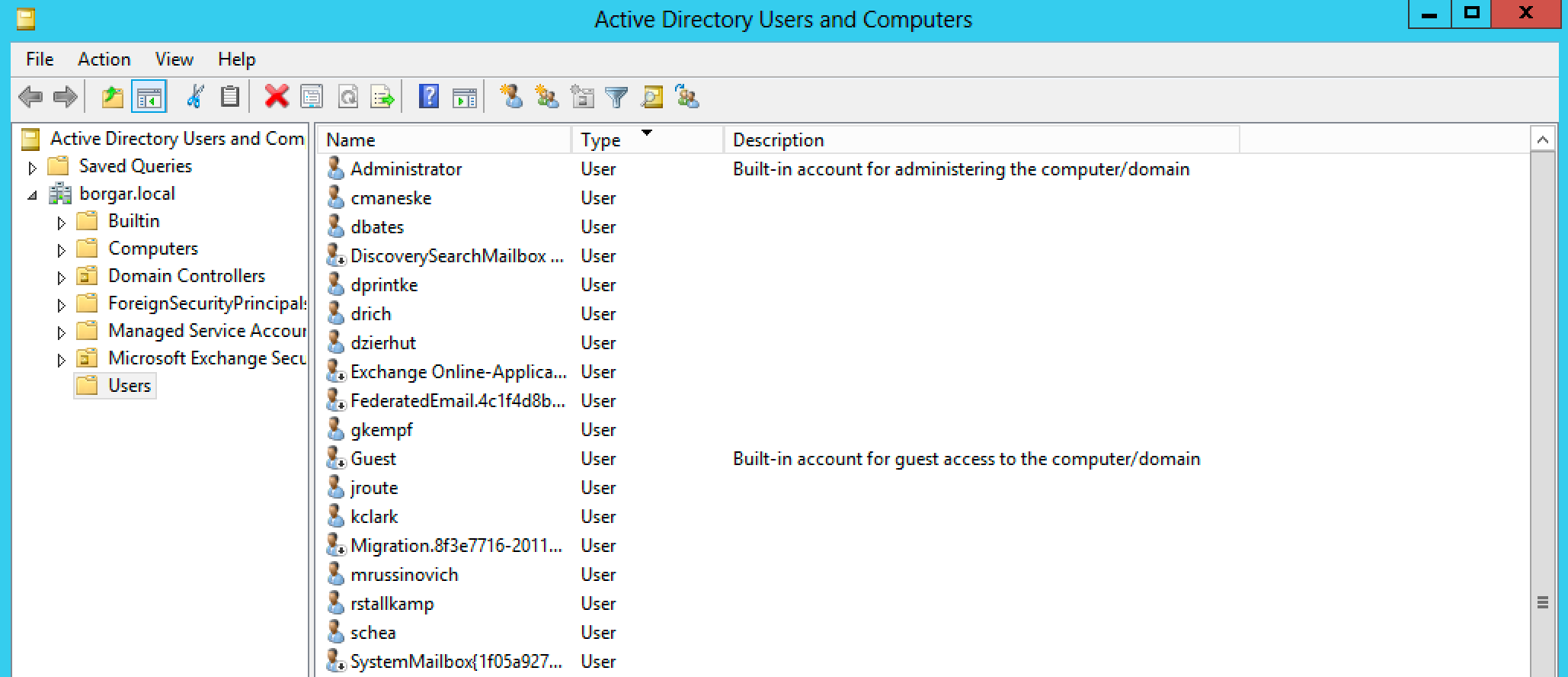 Viewing Domain users on a Domain Controller
