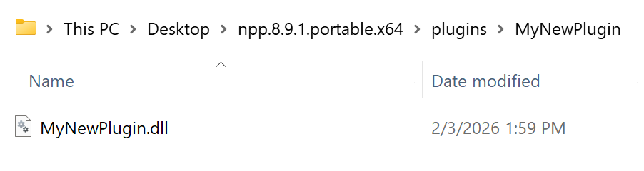 Copying MyNewPlugin.dll into New Folder