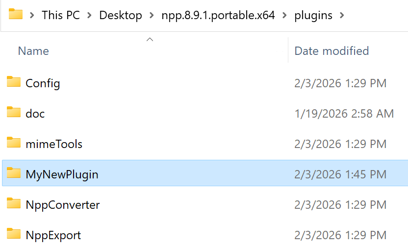 Creating New Plugin Folder