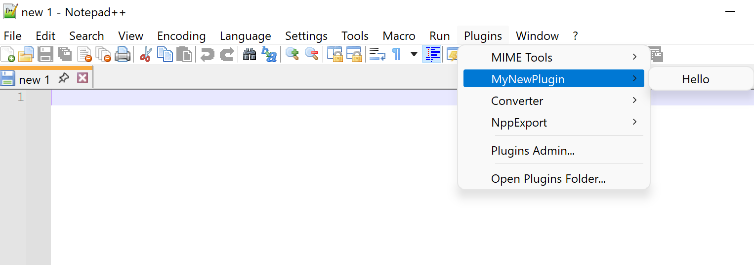Hello Function Exposed in MyNewPlugin Plugin