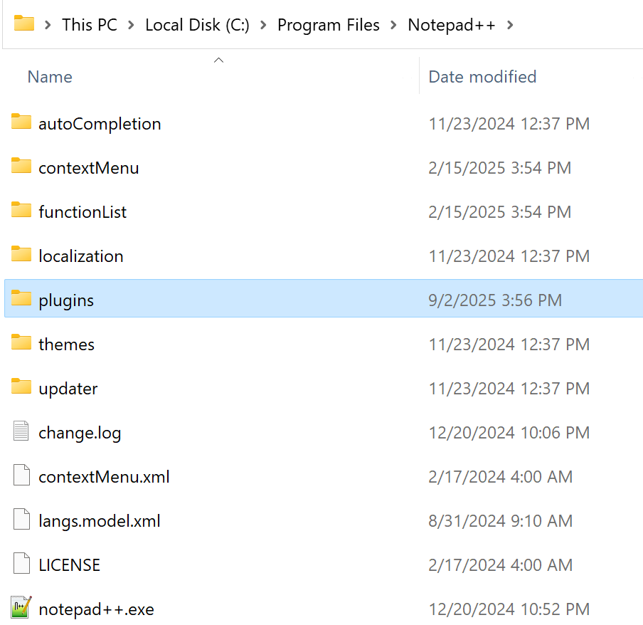 Notepad++ in Program Files From Installer