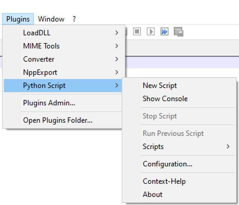 PythonScript Plugin Functionality Within Notepad++
