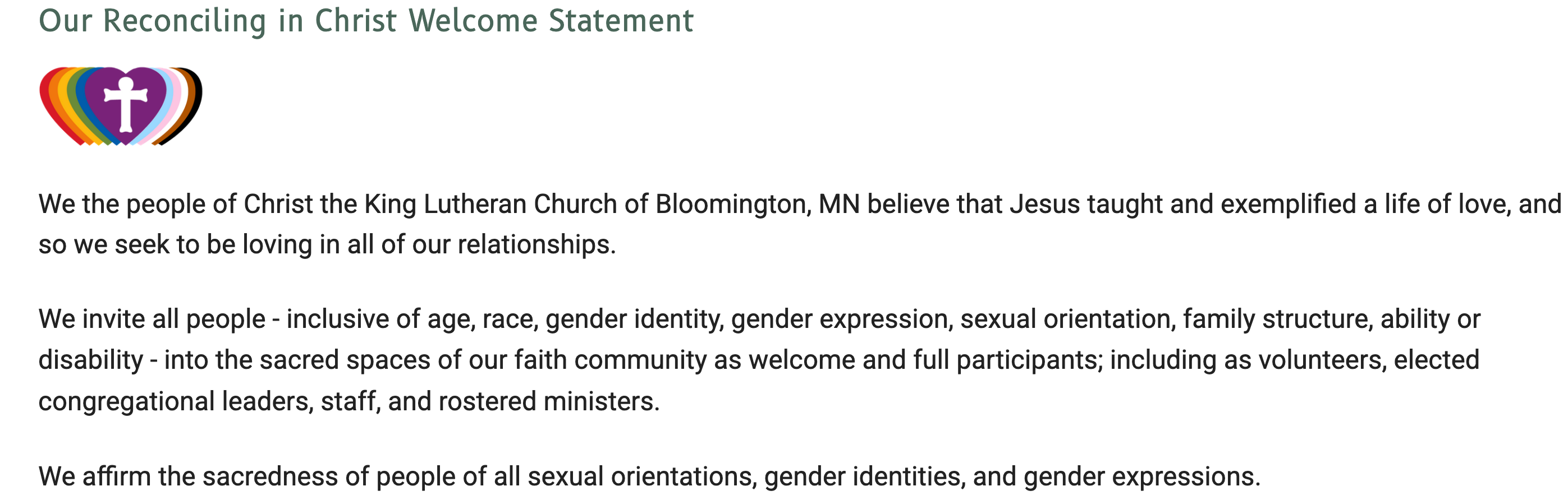 Church Website Affirming Homosexuality