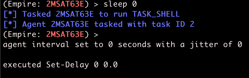 Executing `sleep 0` to make agent communication nearly instantaneous